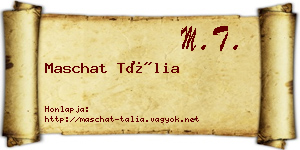 Maschat Tália névjegykártya
